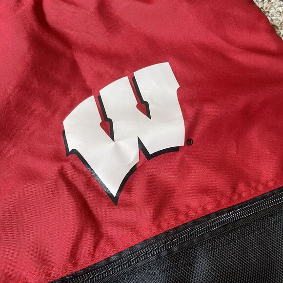 Logo University of Wisconsin Drawstring Backpack UW WI Bucky Badger Red College - Picture 2 of 7